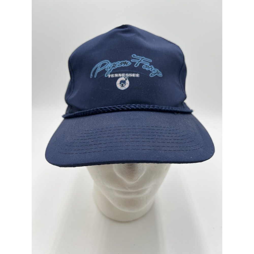 Vintage Pigeon Forge Tennessee Snapback Hat Navy Blue Rope Cap